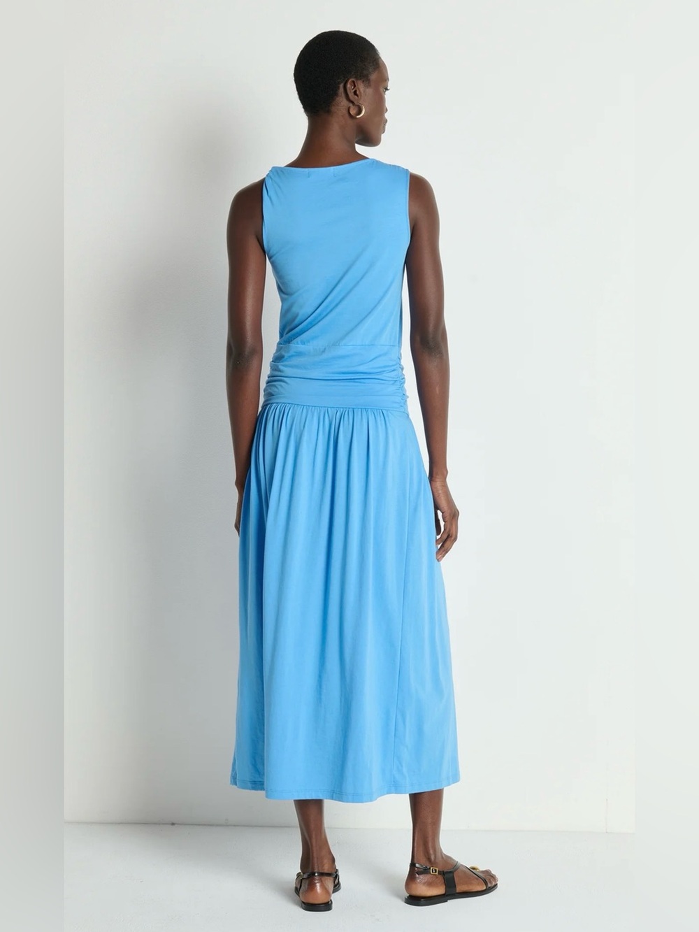 Nation LTD Cleo Laguna Blue Ruched Midi Dress Size S & M NWT - Picture 8 of 16